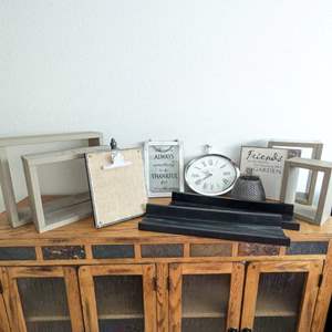 Lot #38 -  Home Decor Lot - Decorative Shelves, Clock, and Accessories.