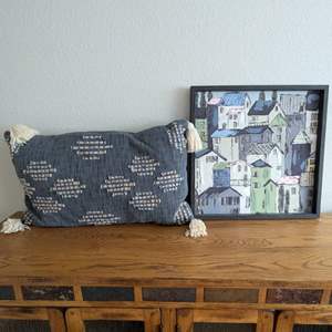 Lot #39 -  Decorative Cushion and Framed Artwork Lot