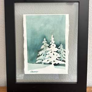 Lot #49 -  Winter Landscape Watercolor Art by S. Randolph