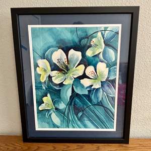 Lot #50 -  Framed Watercolor Floral Artwork by S. Randolph