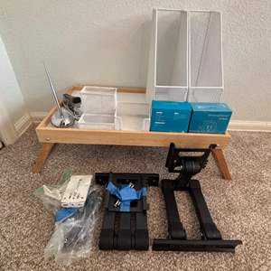 Lot #66 -  Office Organizer Lot - Mesh Caddies, Smart Sockets, Adjustable Mounts, & More