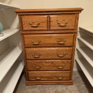 Lot #74 -  American Heirloom Oak 5 Drawer Dresser 