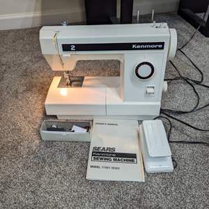 Lot #90 -  Kenmore Sewing Machine Lot - Model 11101/10101 with Owner's Manual and Accessories.