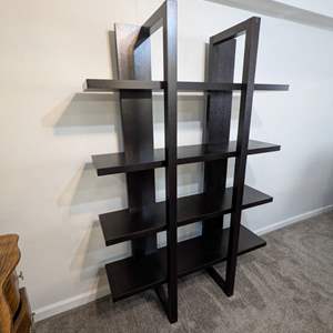 Lot #91 -  Modern Black Bookshelf - Stylish Minimalist Design