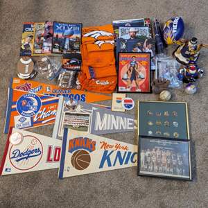 Lot #94 -  Sports Memorabilia Lot - Denver Broncos, New York Knicks, Kansas City Kings.