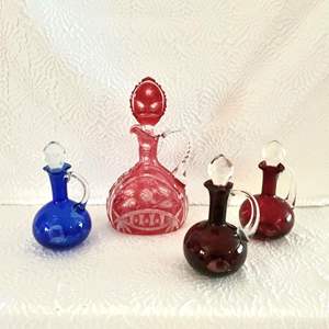 Lot #59 -   Vintage Cut Glass Decanter Set 