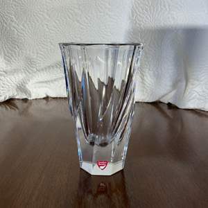 Lot #15 -   Orrefors Vase - Crystal - Sweden - 6" Tall.