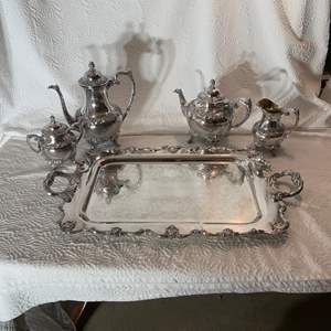 Lot #36 -  Silver Plated Tea Service