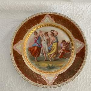 Lot #97 -   Vintage Hand-Painted Gilded Plate - Royal Vienna Austria