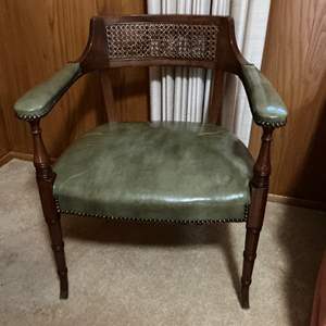 Lot #107 -   Vintage Whitlock's Barrister Chair - Green Leather