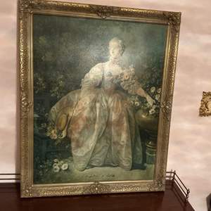 Lot #142 -   Antique Framed Art Print - Mme. Berguet by Boucher