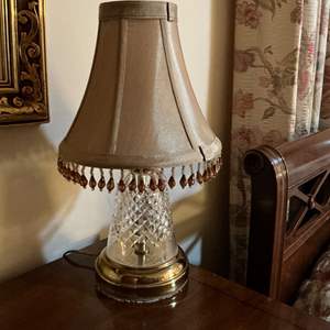 Lot #156 -   Vintage Cut Glass Bedside Lamp