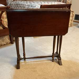 Lot #160 -   Antique Solid Walnut Drop Leaf Table - Circa 19th Century