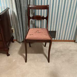 Lot #164 -   Antique Tell City Chair with Needlepoint Seat