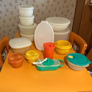 Lot #181 -   Vintage Tupperware Lot - 28 Pieces Assorted Containers with Lids.