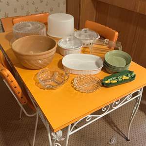 Lot #198 -   Vintage Kitchenware Lot - Assorted Bowls, Dishes, and Serving Pieces.