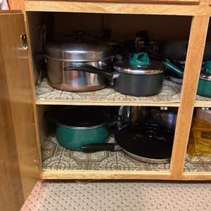 Lot #203 -   Cookware Lot - Revere Ware Copper Bottom & More.