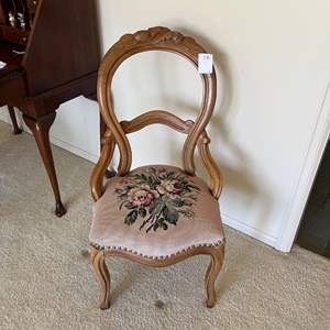 LV- Lot #12 - Antique Floral Upholstered Chair