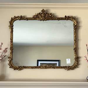 LV- Lot #16 - Antique Ornate Gold Gesso Mirror