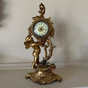 LV- Lot #25 - 1890 Art Nouveau Waterbury Cherub Mantle Clock