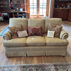 F- Lot #30 - Highland House Cream Tweed Sofa