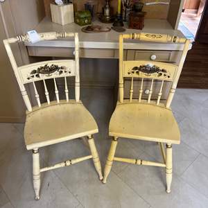 K- Lot #158 - Vintage Pair of Ethan Allen Hitchcock Style Chairs