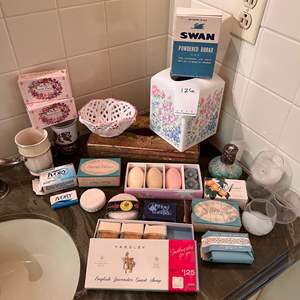 B2B- Lot #126 - Vintage Bath and Soap Lot - Swan Borax, Yardley, Bella's Secret Garden, and More