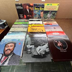 Lot #585 -  Vintage Vinyl Record Lot - 14 Albums Including Pavarotti, Henry Mancini, and More.