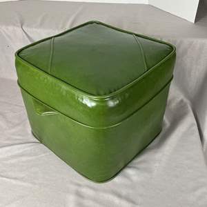 Lot #628 -  Vintage Green Ottoman Cube - 18 inches -