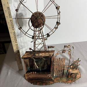 Lot #515 -  Vintage Metal Ferris Wheel and Carnival Scene Diorama.