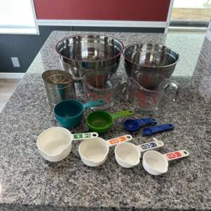 Lot #16 Mixing Bowls, Measuring Cups & More