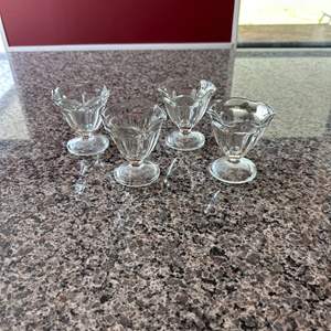 Lot #34 (4) Glass Sundae Dishes 