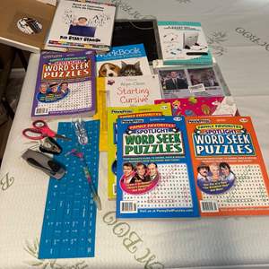 Lot #152 Cursive Writing Workbooks, Work Seek Puzzle Books & More