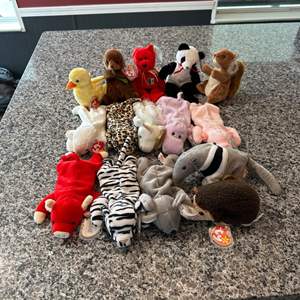 Lot #312 Variety of Ty Beanie Babies - Hippo, Unicorn, Pig & More