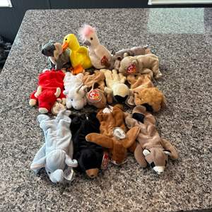 Lot #313 Assorted Ty Beanie Babies - Bull, Unicorn, Bunny & More