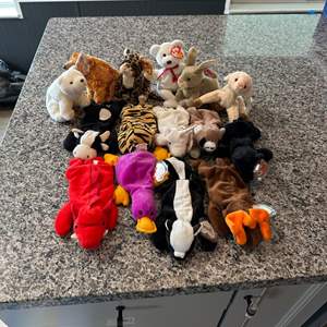 Lot #314 Variety of Ty Beanie Babies - Skunk, Platypus, Moose, Polar Bear & More