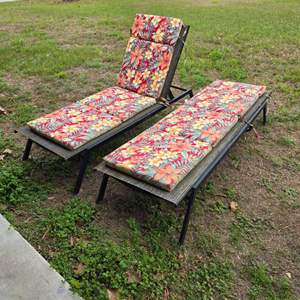 Lot #335 (2) Lounge Chairs w/ Cushions