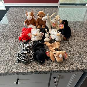 Lot #341 Assorted Ty Beanie Babies - Zebra, Monkey, Unicorns & More