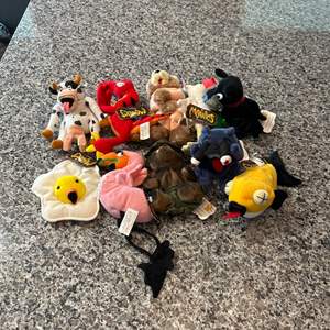 Lot #357 Variety of Meanies Plush Toys