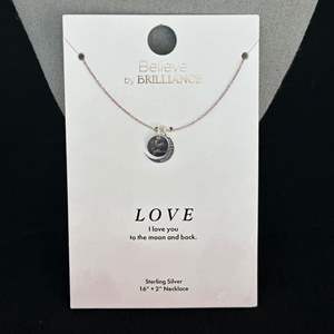 Lot #383 Sterling Silver Necklace & "I Love You To The Moon & Back" Pendant