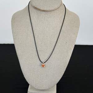 Lot #384 Necklace w/ Sterling Silver Charm 