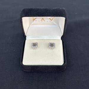 Lot #399 Elegant Pair of Sterling Silver Earrings