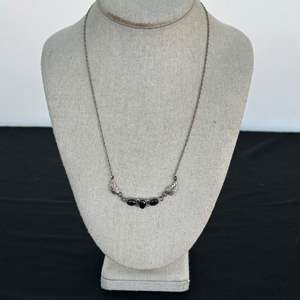 Lot #451 Sterling Silver Necklace w/ Stylish Pendant