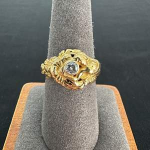 Lot #459 Custom 21K Gold & Diamond Ring - Size 7.75 - TW is 9.34g