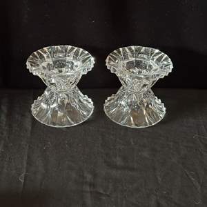 Lot #3 Pair of Crystal Candlestick Holders