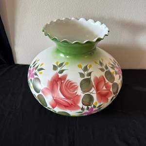 Lot #31 Pretty Floral Glass Lamp Shade