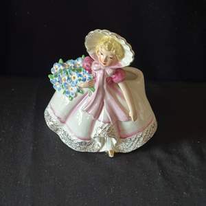 Lot #67 Decorative Lady Holder Flowers Planter/Vase