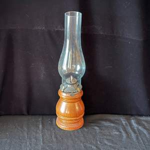 Lot #113 Wood Oil Lamp