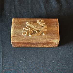 Lot #114 Carved Wood Trinket Box - India