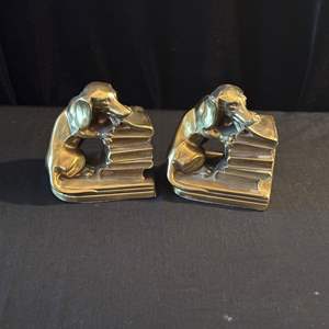 Lot #125 Sest of Brass Dachshund Bookends